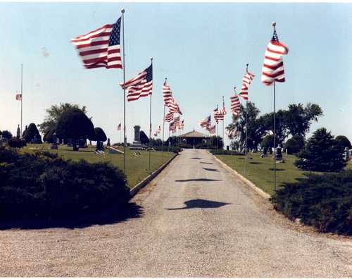 Flags in the Stafford Cemetery